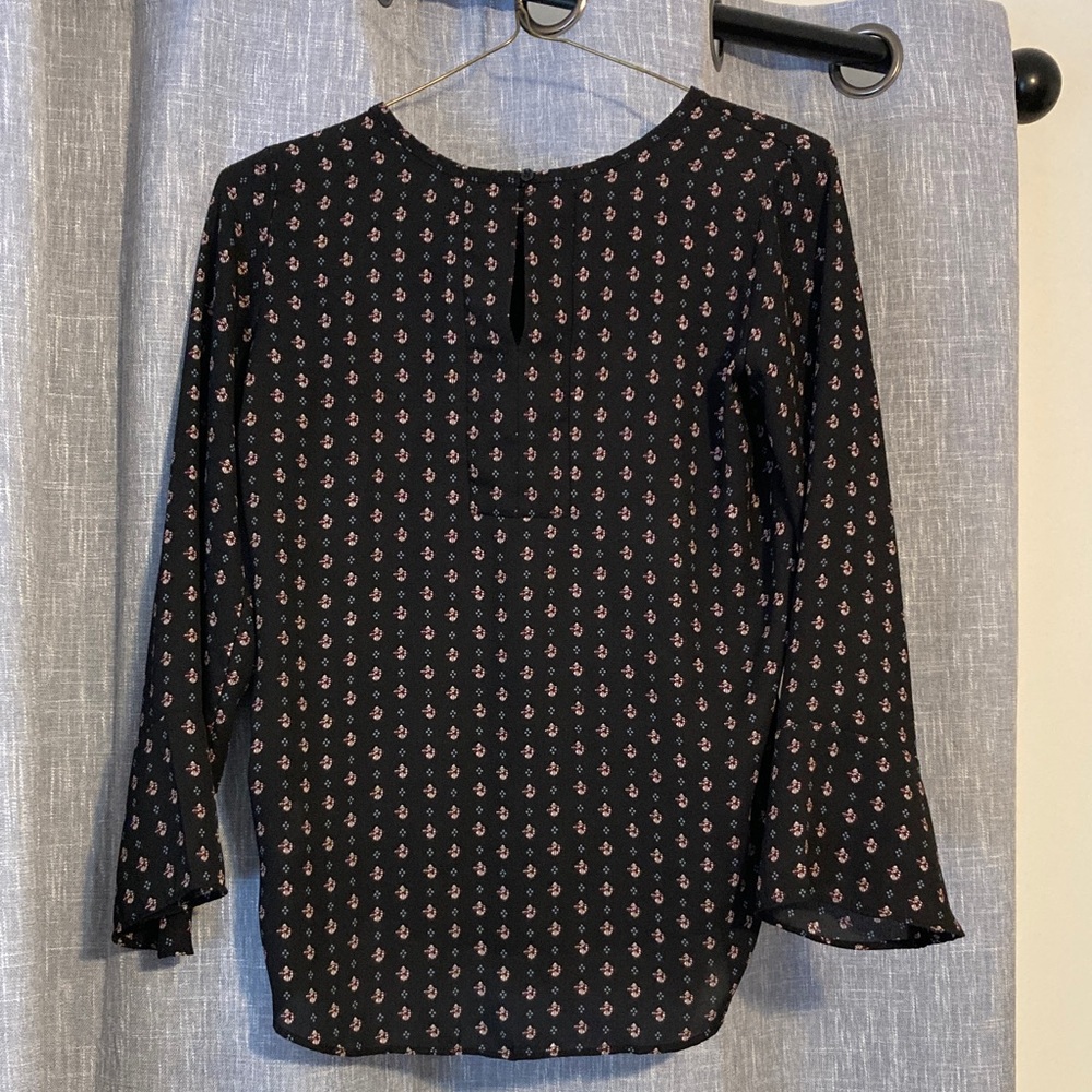 LOFT Black and Pink Blouse